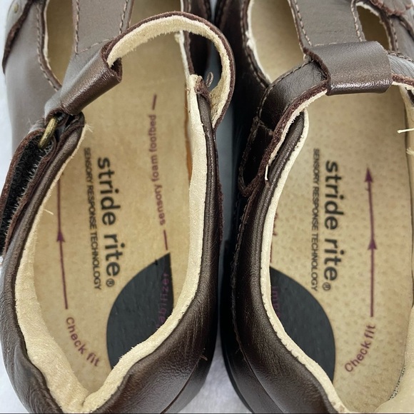 NEW STRIDE RITE Leather Carol Metallic Brown Floral Shoes Size 11.5W School Play - Picture 9 of 10